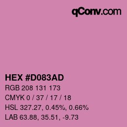 颜色代码: HEX #D083AD | qconv.com