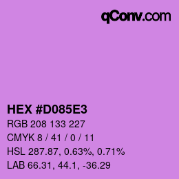 カラーコード: HEX #D085E3 | qconv.com