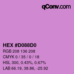 Color code: HEX #D088D0 | qconv.com