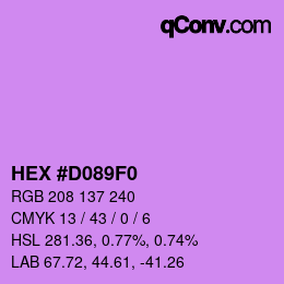 颜色代码: HEX #D089F0 | qconv.com