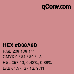 Color code: HEX #D08A8D | qconv.com