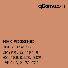 Code couleur: HEX #D08D6C | qconv.com