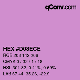 Color code: HEX #D08ECE | qconv.com