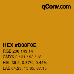 Color code: HEX #D08F0E | qconv.com