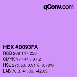 Farbcode: HEX #D093FA | qconv.com