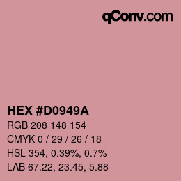 颜色代码: HEX #D0949A | qconv.com