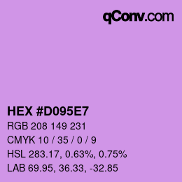 カラーコード: HEX #D095E7 | qconv.com