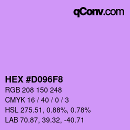 颜色代码: HEX #D096F8 | qconv.com