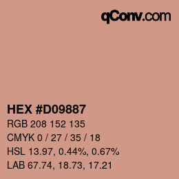 カラーコード: HEX #D09887 | qconv.com