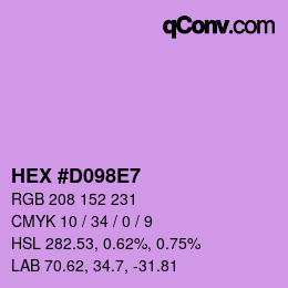 Color code: HEX #D098E7 | qconv.com