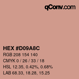 Color code: HEX #D09A8C | qconv.com