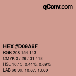 Color code: HEX #D09A8F | qconv.com