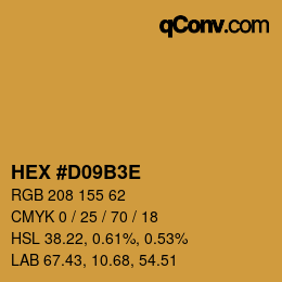 Color code: HEX #D09B3E | qconv.com