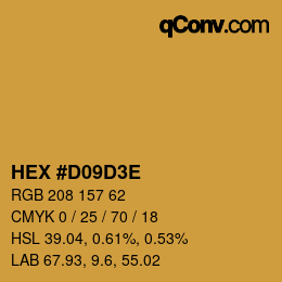 Color code: HEX #D09D3E | qconv.com