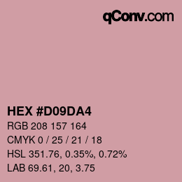 カラーコード: HEX #D09DA4 | qconv.com