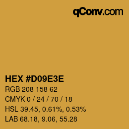 Color code: HEX #D09E3E | qconv.com