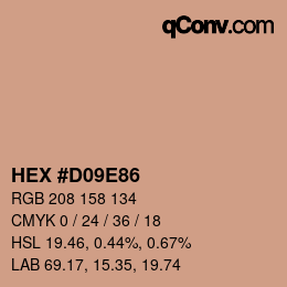颜色代码: HEX #D09E86 | qconv.com