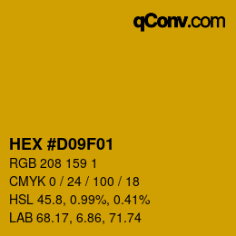 Farbcode: HEX #D09F01 | qconv.com