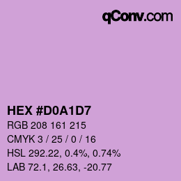 カラーコード: HEX #D0A1D7 | qconv.com