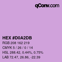 Color code: HEX #D0A2DB | qconv.com