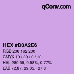 Color code: HEX #D0A2E6 | qconv.com