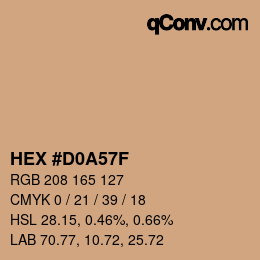 Farbcode: HEX #D0A57F | qconv.com