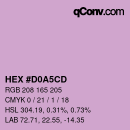 Color code: HEX #D0A5CD | qconv.com