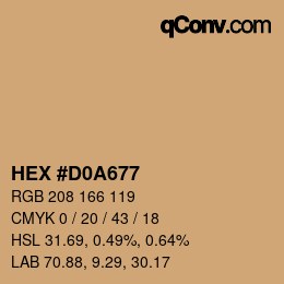 颜色代码: HEX #D0A677 | qconv.com