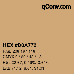 Color code: HEX #D0A776 | qconv.com