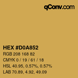 カラーコード: HEX #D0A852 | qconv.com