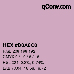 Color code: HEX #D0A8C0 | qconv.com