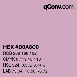 カラーコード: HEX #D0A8C0 | qconv.com