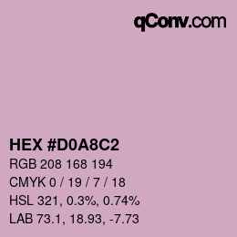 カラーコード: HEX #D0A8C2 | qconv.com