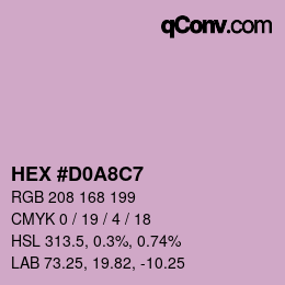 カラーコード: HEX #D0A8C7 | qconv.com