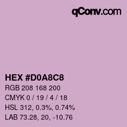 Color code: HEX #D0A8C8 | qconv.com