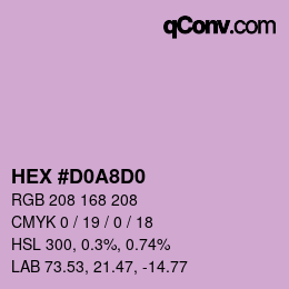 Color code: HEX #D0A8D0 | qconv.com