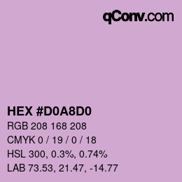 カラーコード: HEX #D0A8D0 | qconv.com