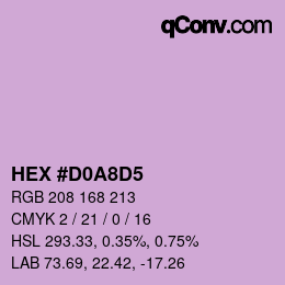 カラーコード: HEX #D0A8D5 | qconv.com