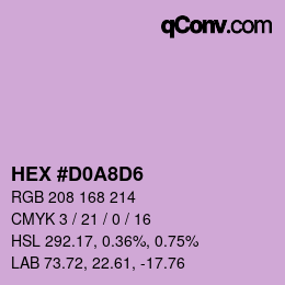 カラーコード: HEX #D0A8D6 | qconv.com