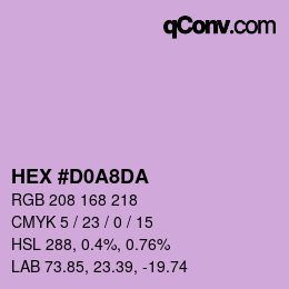 カラーコード: HEX #D0A8DA | qconv.com