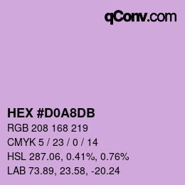 カラーコード: HEX #D0A8DB | qconv.com