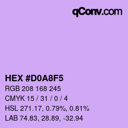 Color code: HEX #D0A8F5 | qconv.com