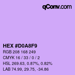 カラーコード: HEX #D0A8F9 | qconv.com