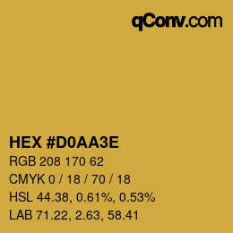 カラーコード: HEX #D0AA3E | qconv.com