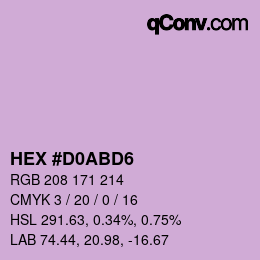 颜色代码: HEX #D0ABD6 | qconv.com