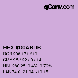 Color code: HEX #D0ABDB | qconv.com