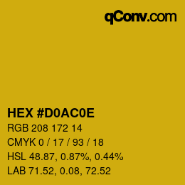 Color code: HEX #D0AC0E | qconv.com