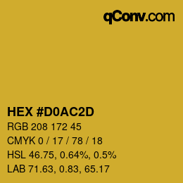 Color code: HEX #D0AC2D | qconv.com