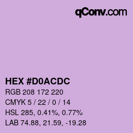 颜色代码: HEX #D0ACDC | qconv.com