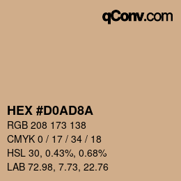 Color code: HEX #D0AD8A | qconv.com